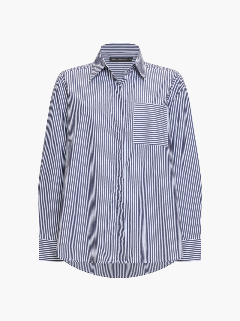 Stripe Buttoned Popover Shirt