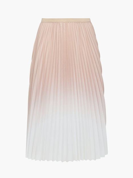 Cadie Crepe Light Ombre Pleated Midi Skirt