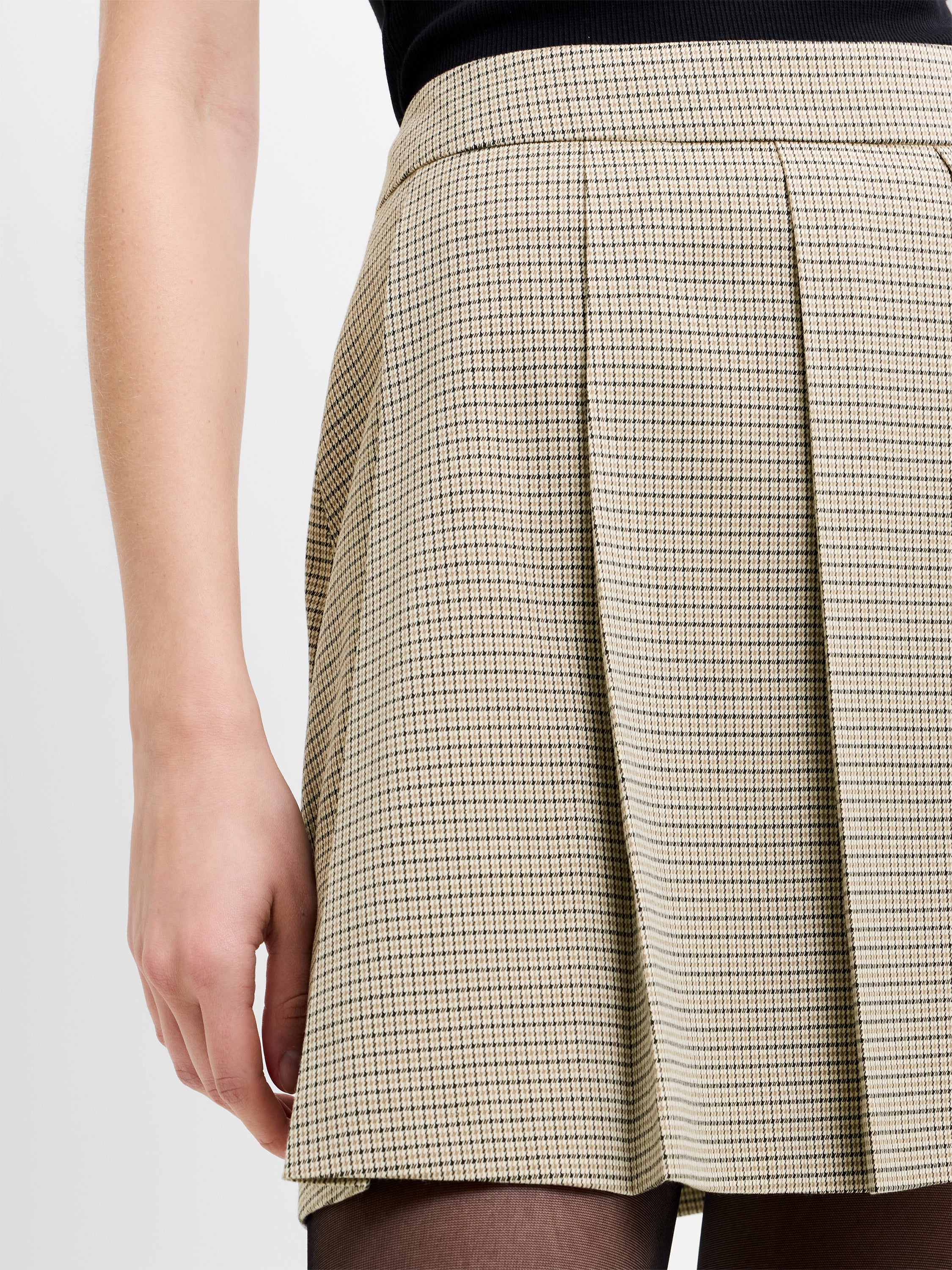 Shayla Prince of Wales Check Pleated Mini Skirt