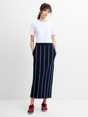 Sunday Sweat Striped Midi Skirt