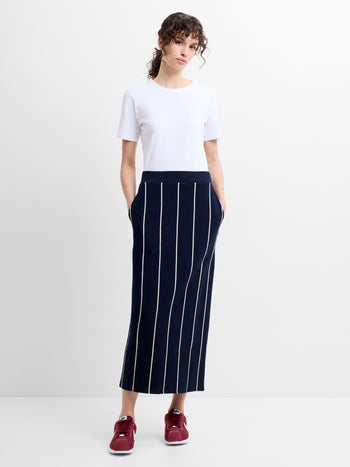 Sunday Sweat Striped Midi Skirt