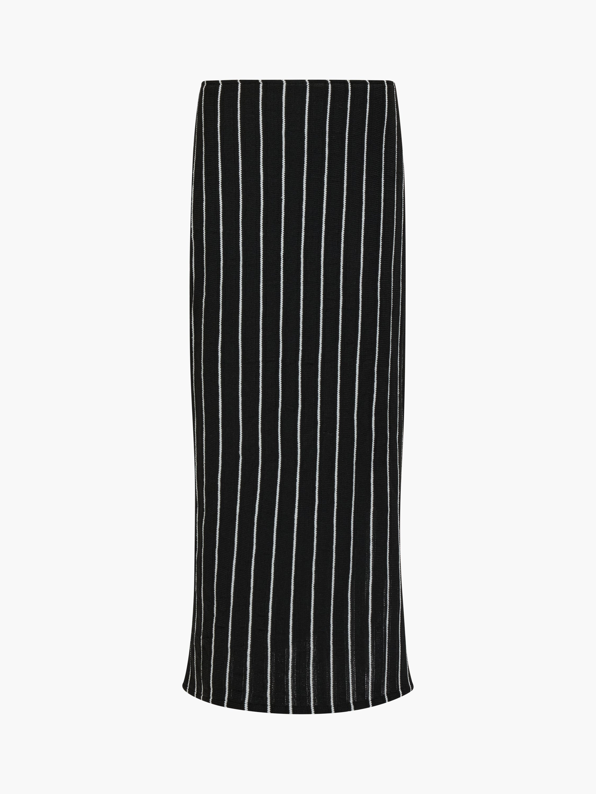 Crochet Knit Striped Black Maxi Skirt