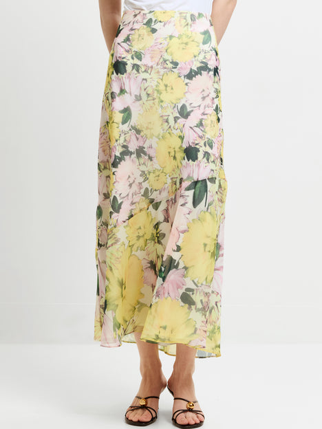 Carla Chiffon Floral Midi Skirt