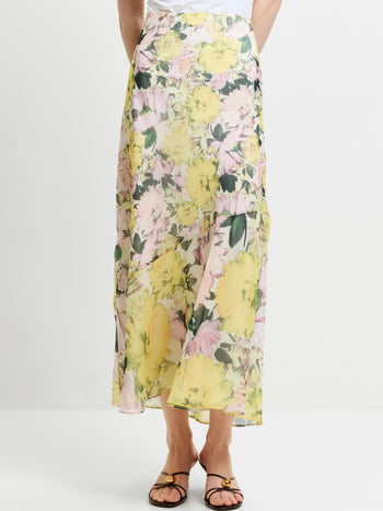 Carla Chiffon Floral Midi Skirt