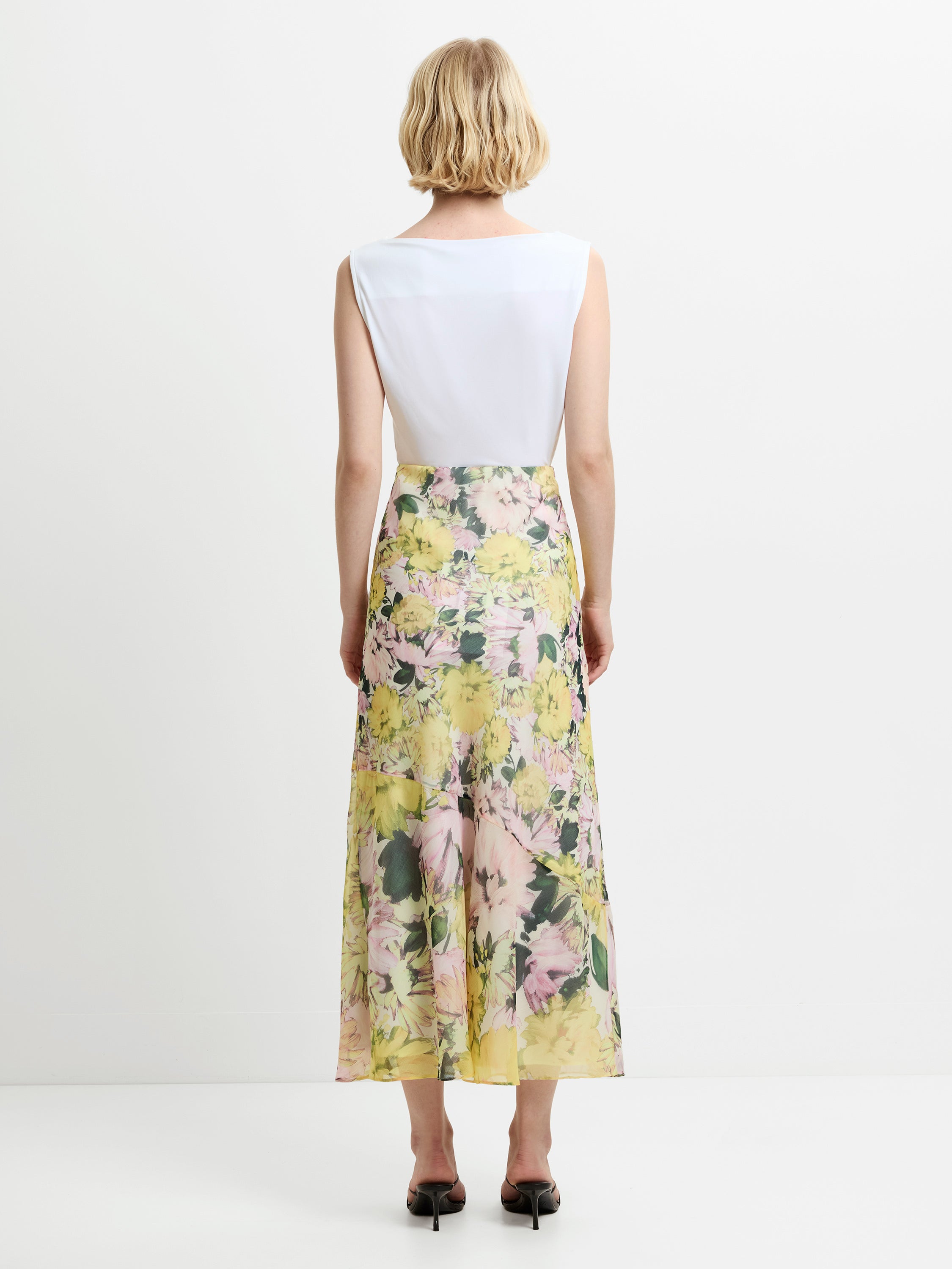 Carla Chiffon Floral Midi Skirt