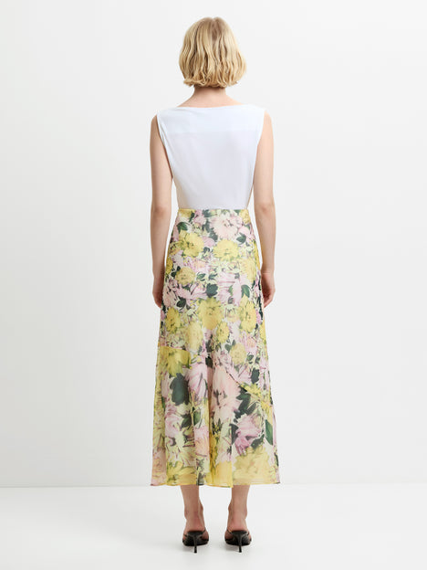 Carla Chiffon Floral Midi Skirt
