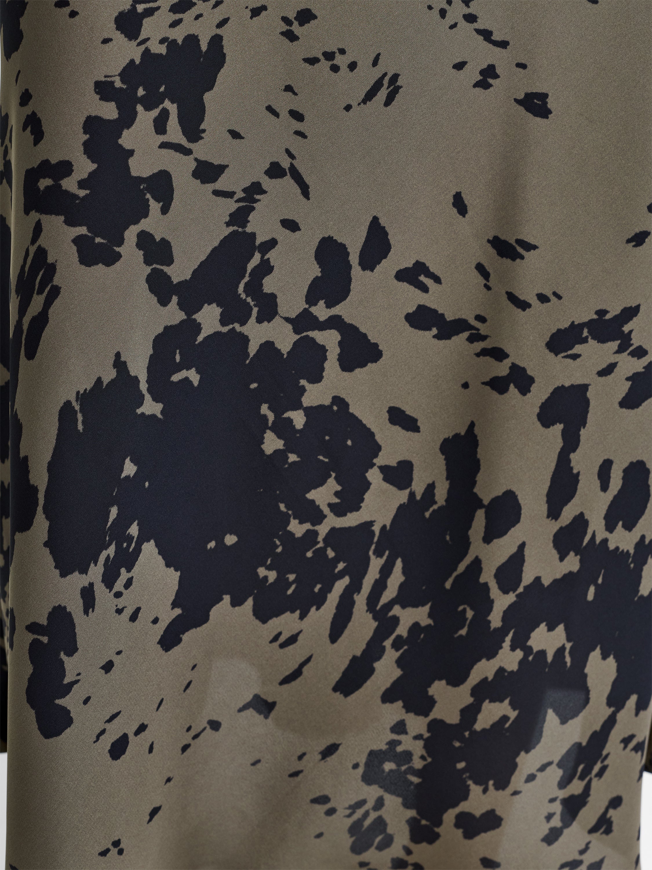 Aria Satin Khaki Green Floral Midi Skirt