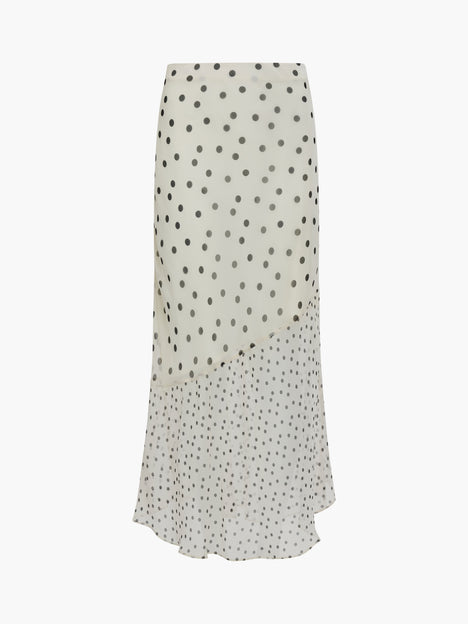 Emina Chiffon Monochrome Polka Dot Maxi Skirt