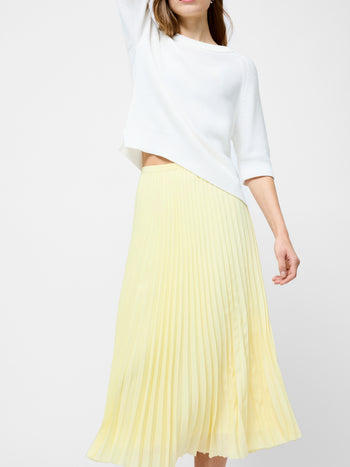 Sunburst Crepe Pleated Midi Skirt