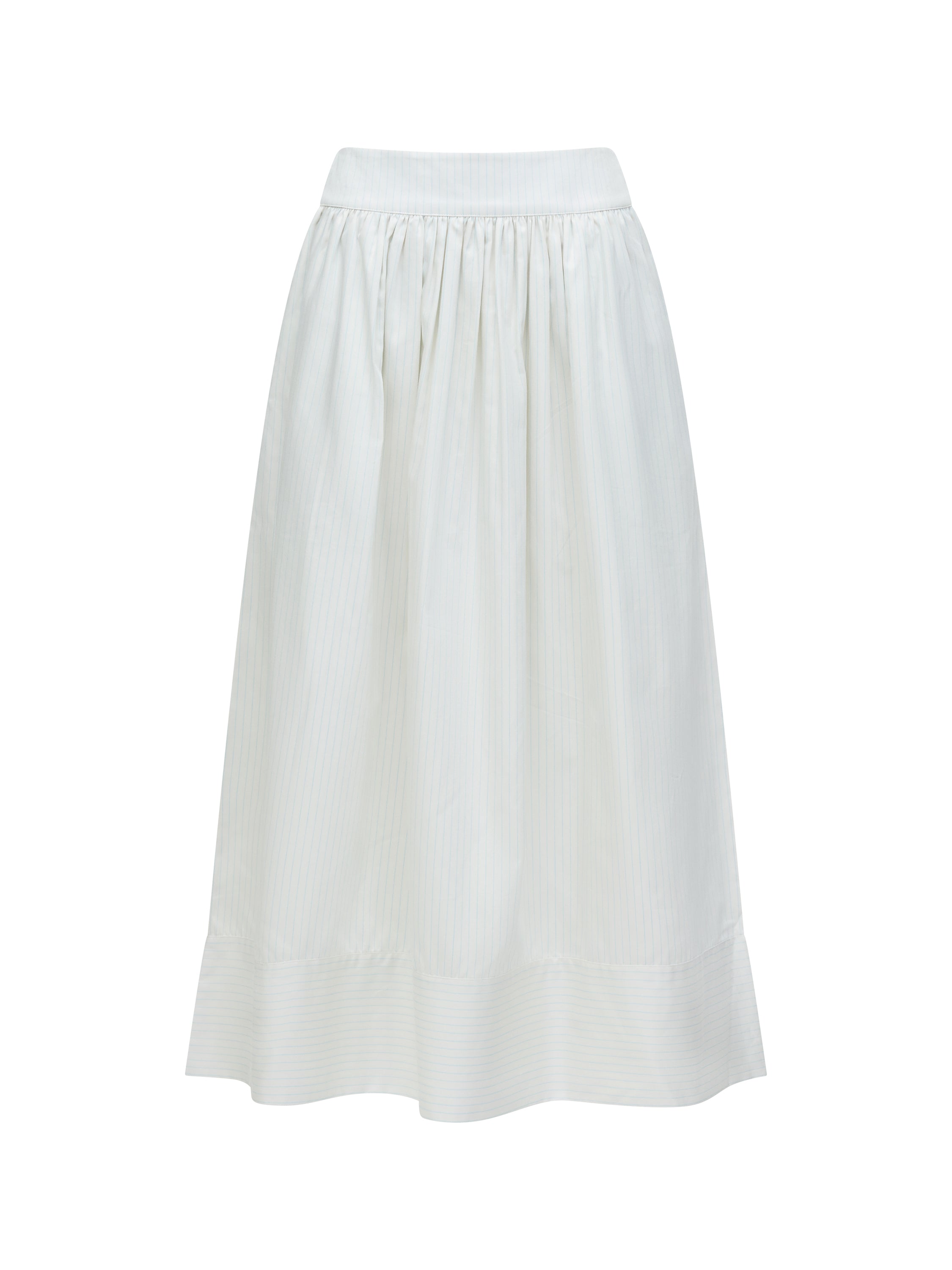 Pinstripe Poplin Maxi Skirt