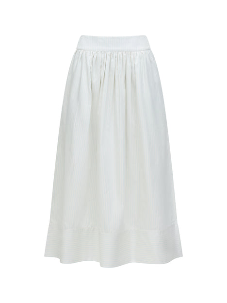 Pinstripe Poplin Maxi Skirt
