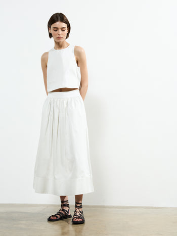 Pinstripe Poplin Maxi Skirt