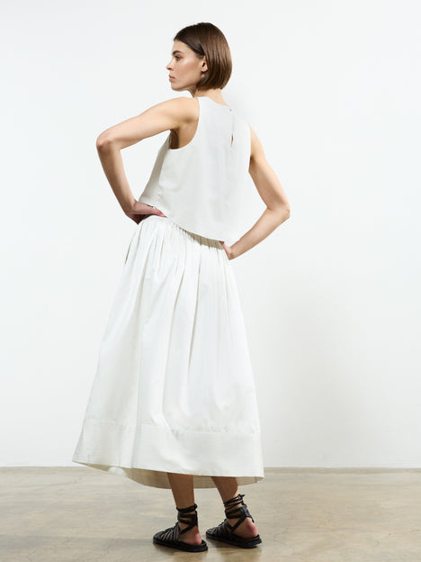Pinstripe Poplin Maxi Skirt