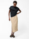 Linen Column Midi Skirt