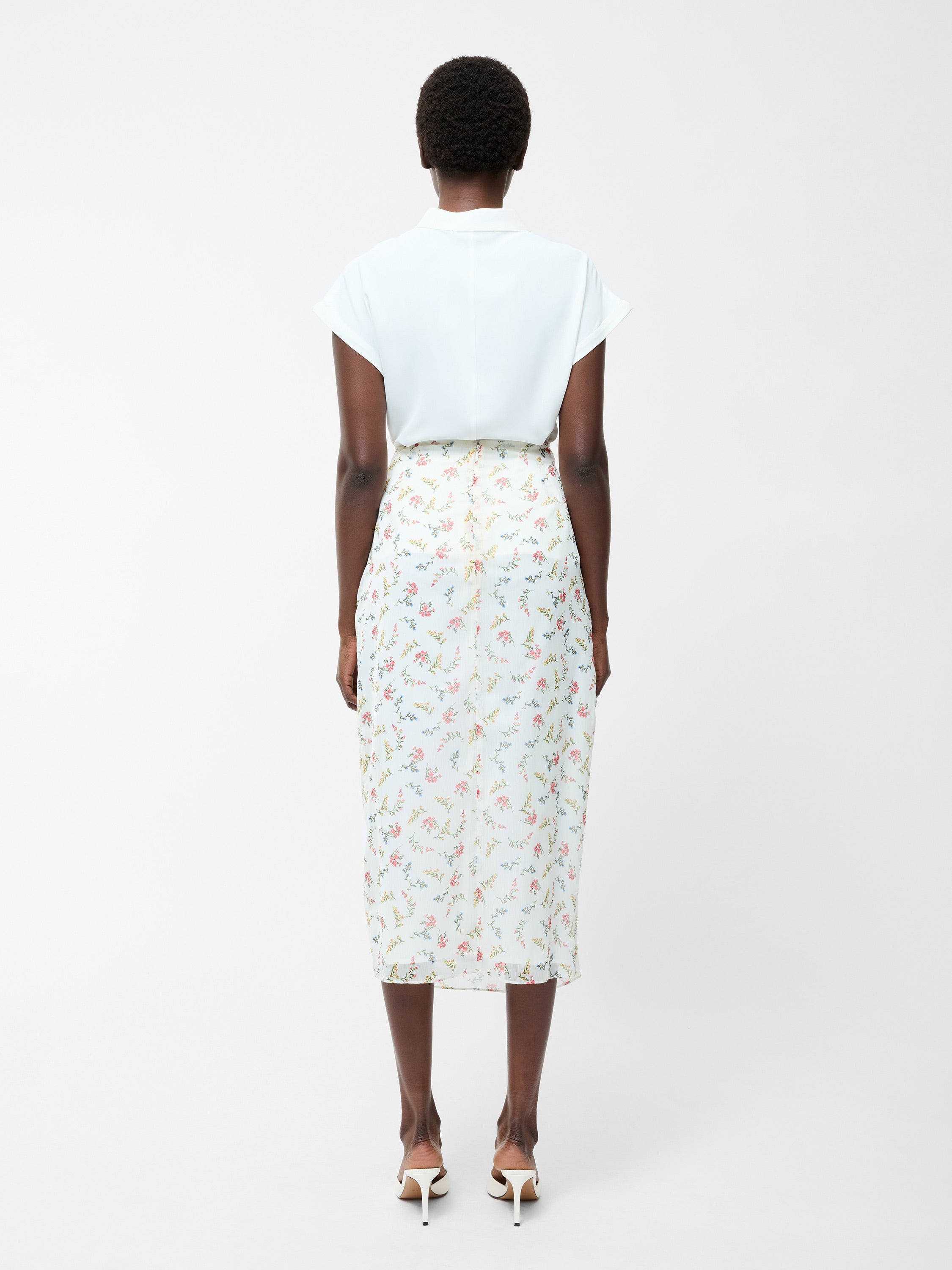Floriana Crinkle Midi Skirt