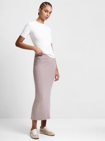 Ava Knitted Straight Midi Skirt