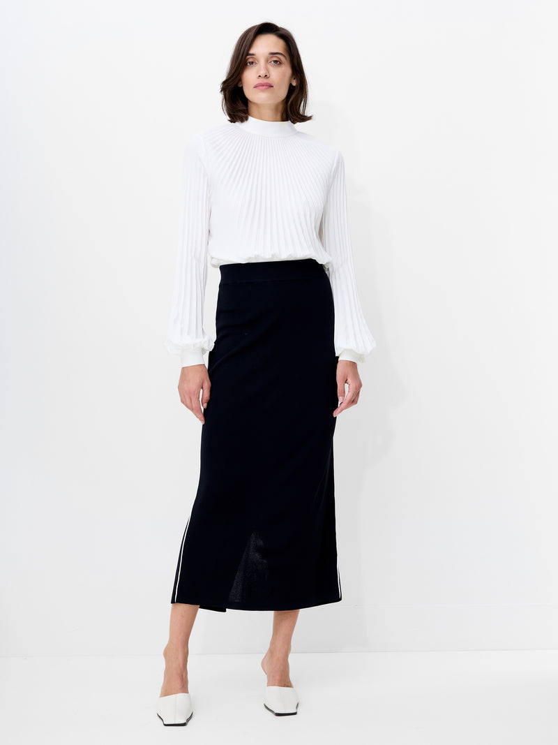Ottie Back Slit Midi Skirt