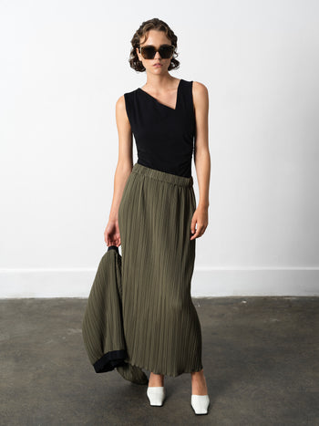 Niri Plisse Column Maxi Skirt
