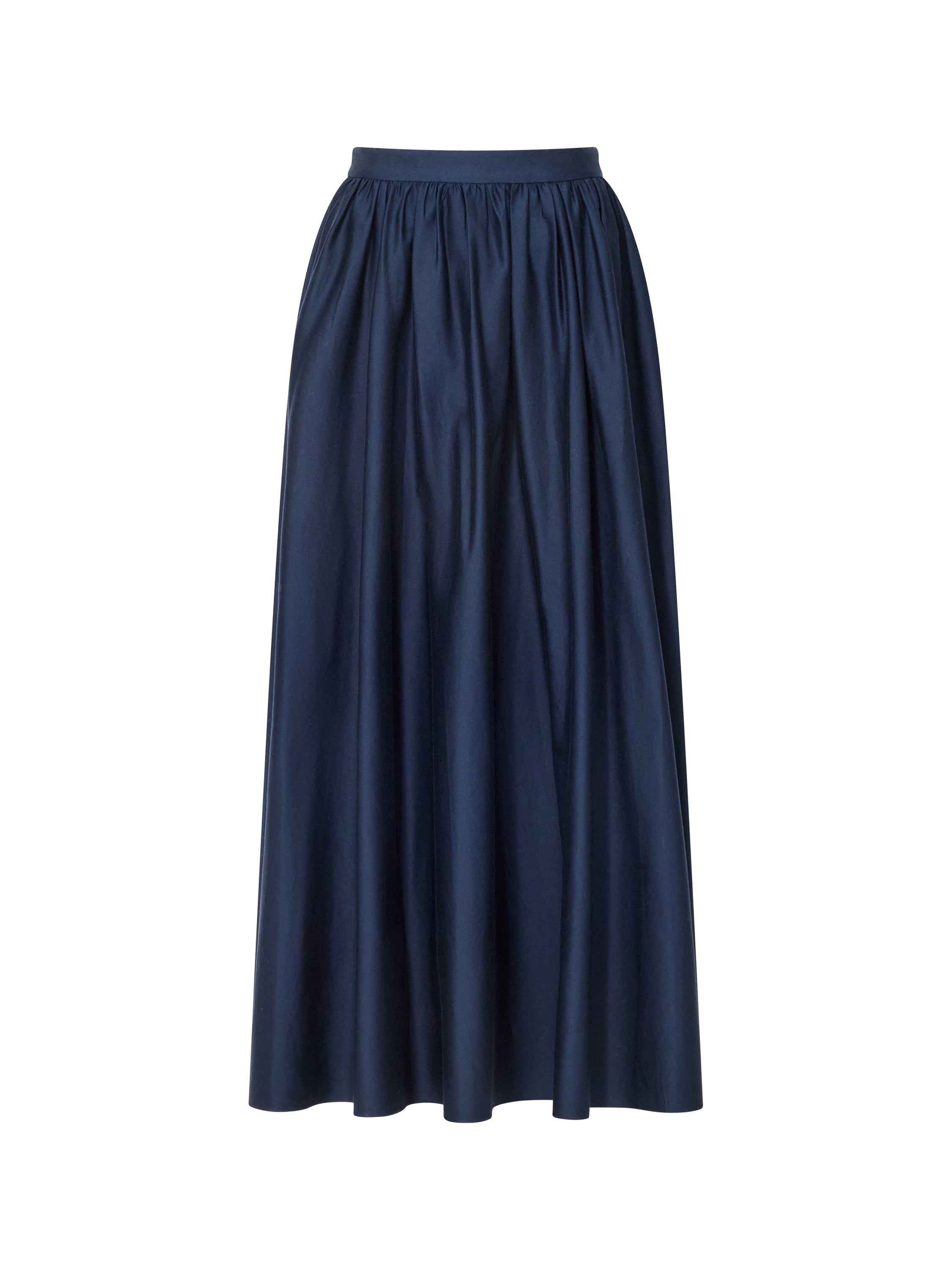 Sateen Weave Cotton Maxi Skirt