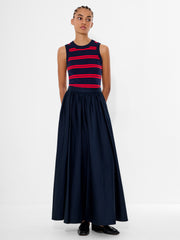 Sateen Weave Cotton Maxi Skirt