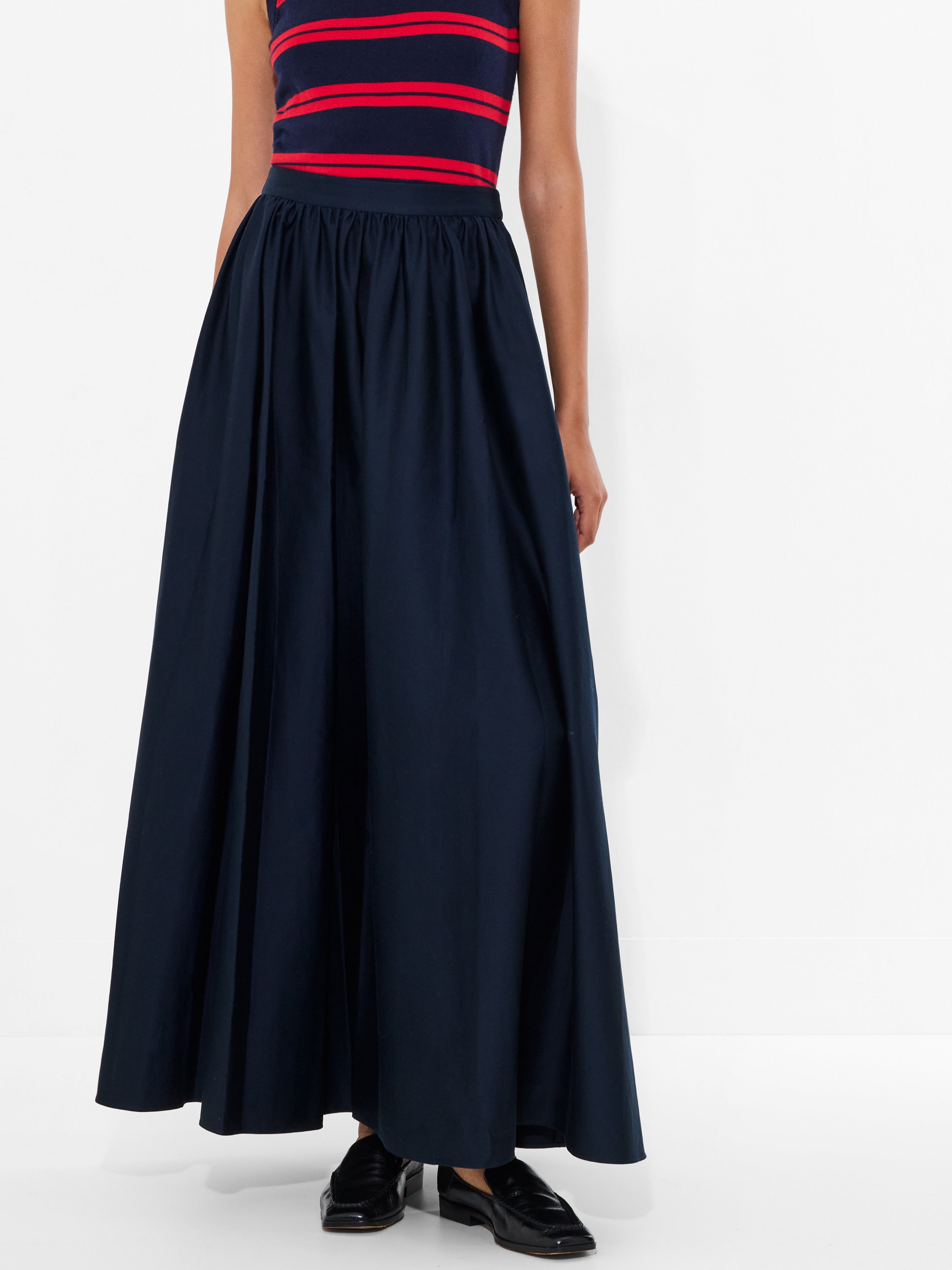 Sateen Weave Cotton Maxi Skirt
