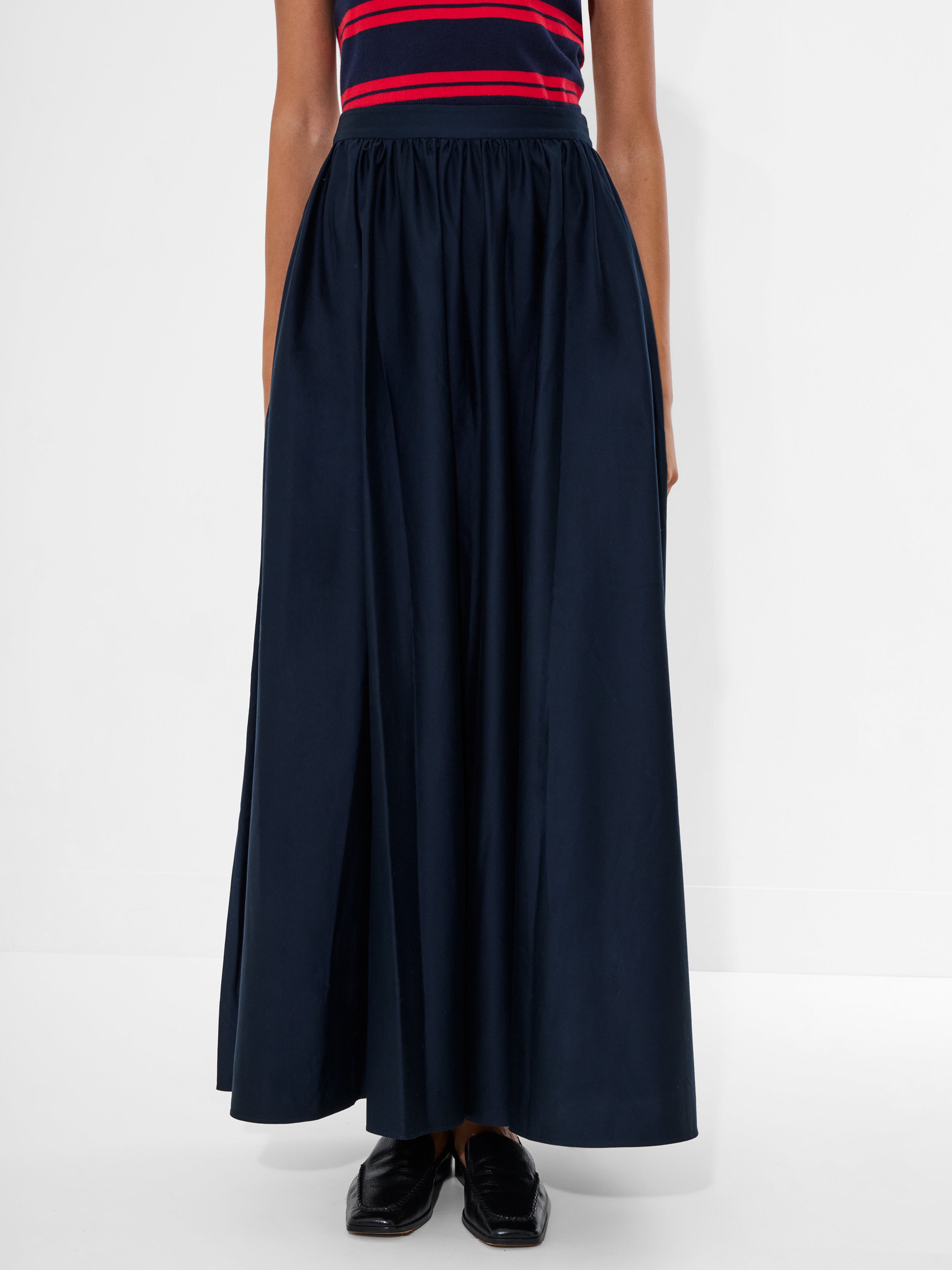 Sateen Weave Cotton Maxi Skirt