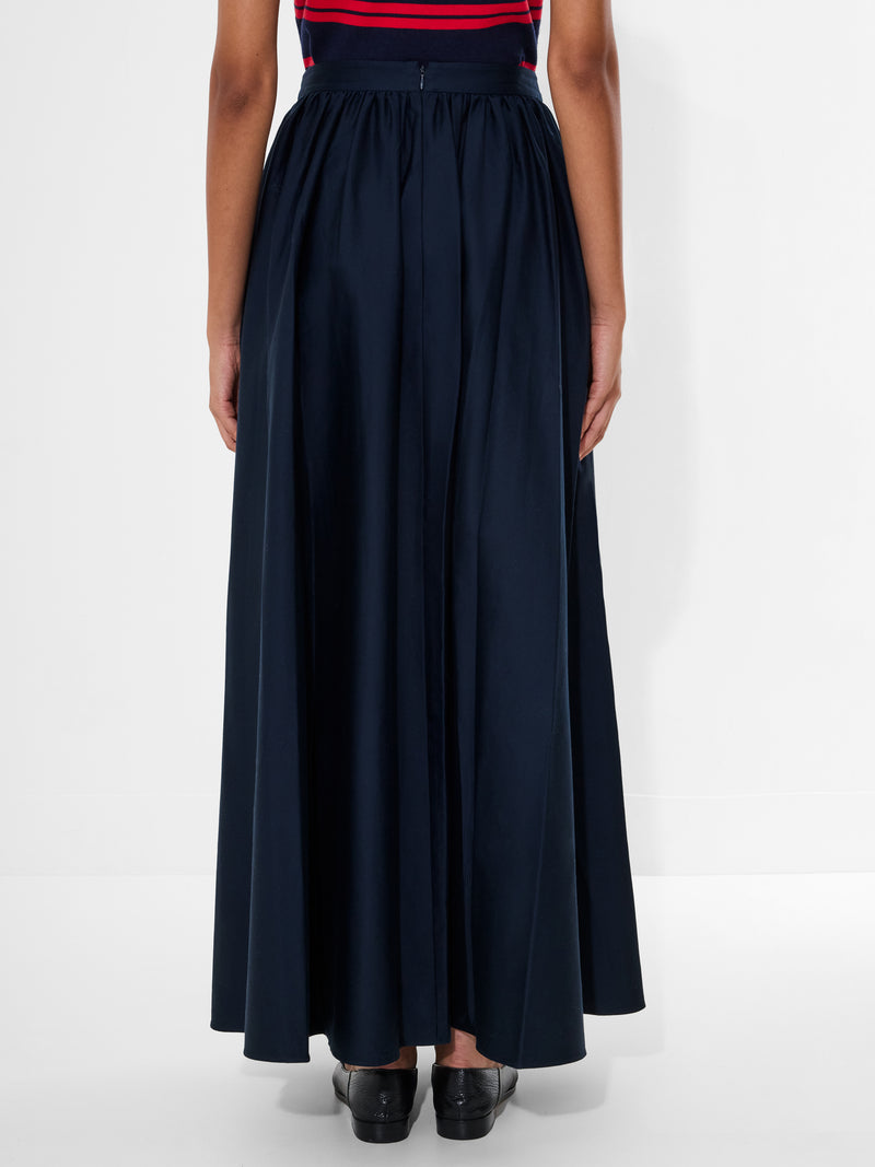 Sateen Weave Cotton Maxi Skirt