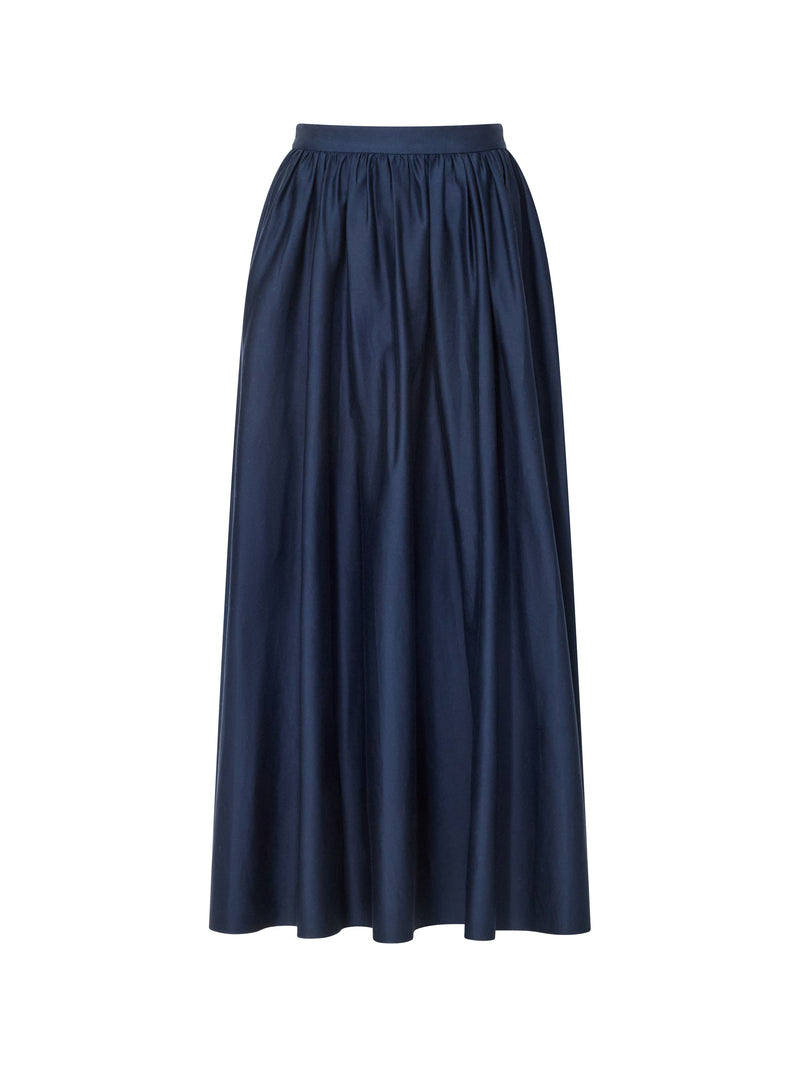 Sateen Weave Cotton Maxi Skirt