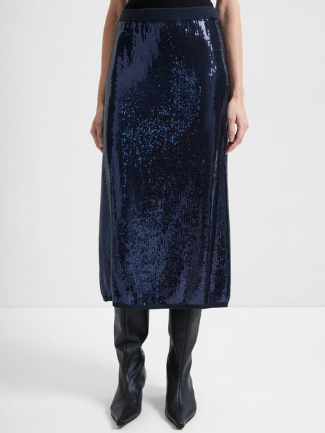 Hannah Knit Sequin Midi Skirt