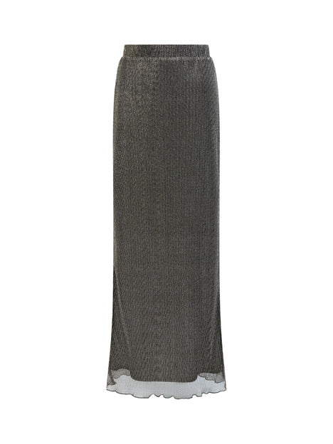 Tamy Lurex Plisse Maxi Skirt