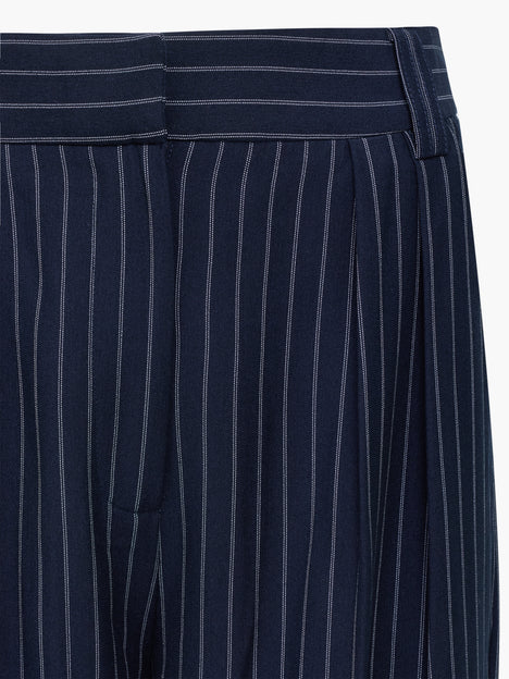 Pinstripe Tailored Wide Leg Trousers