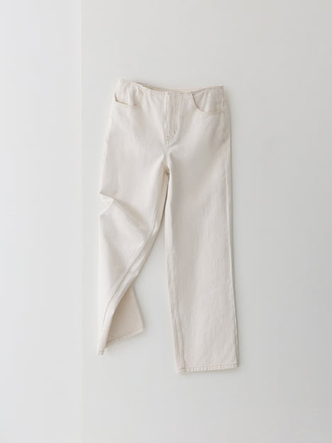 Dallas Denim Clean Waist Cream Straight Leg Jeans