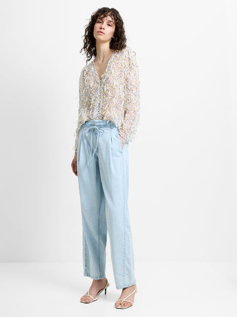 Chess Light Blue Denim Tapered Leg Jeans