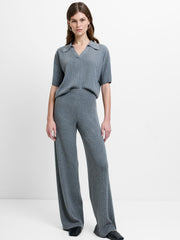 Javier Grey Knit Wide Leg Trousers
