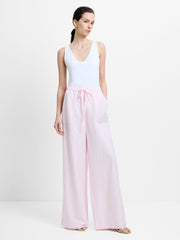 Cooper Linen Light Pink Pull-On Wide Leg Trousers