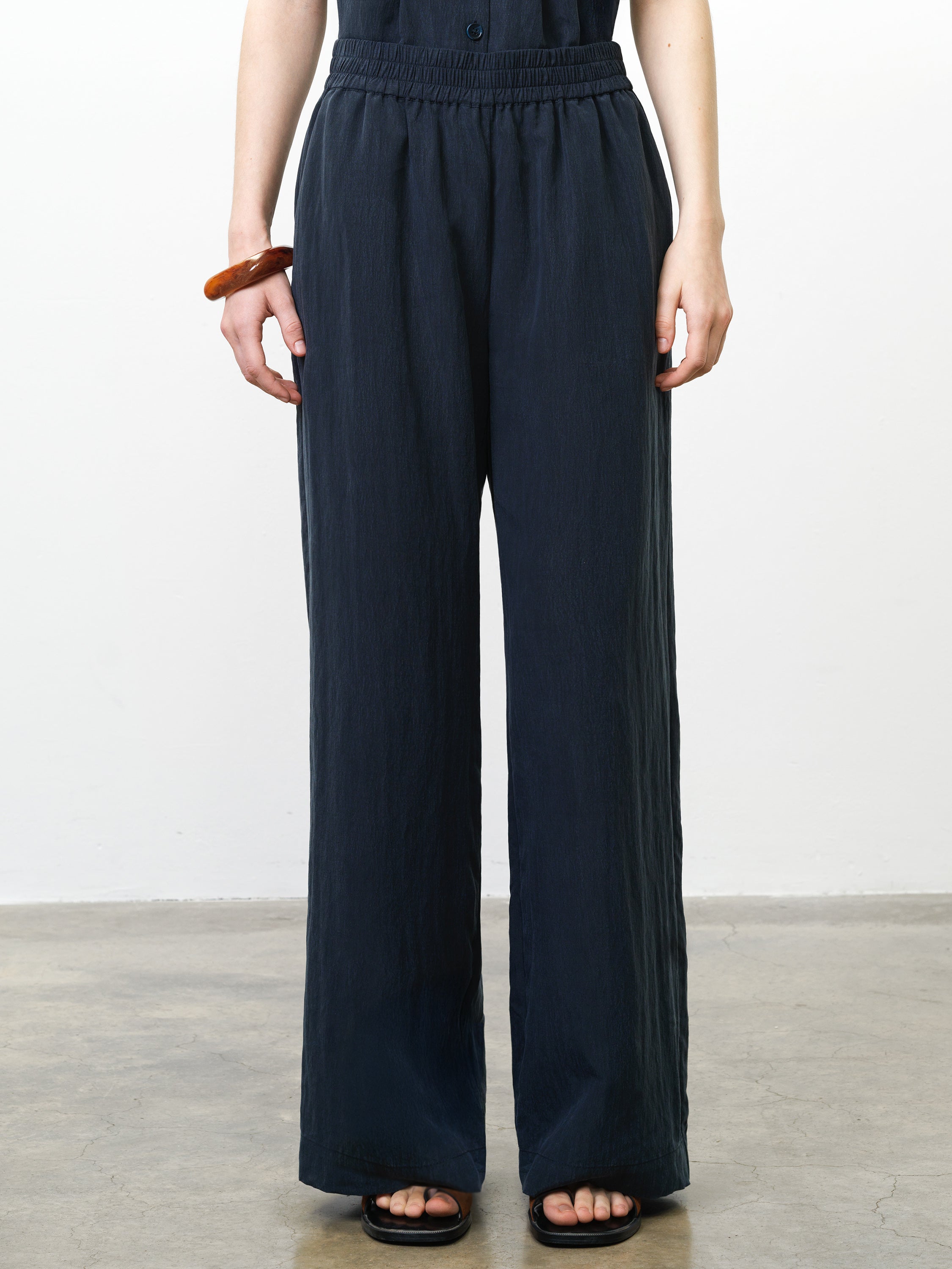 Melina Navy Wide Leg Trousers