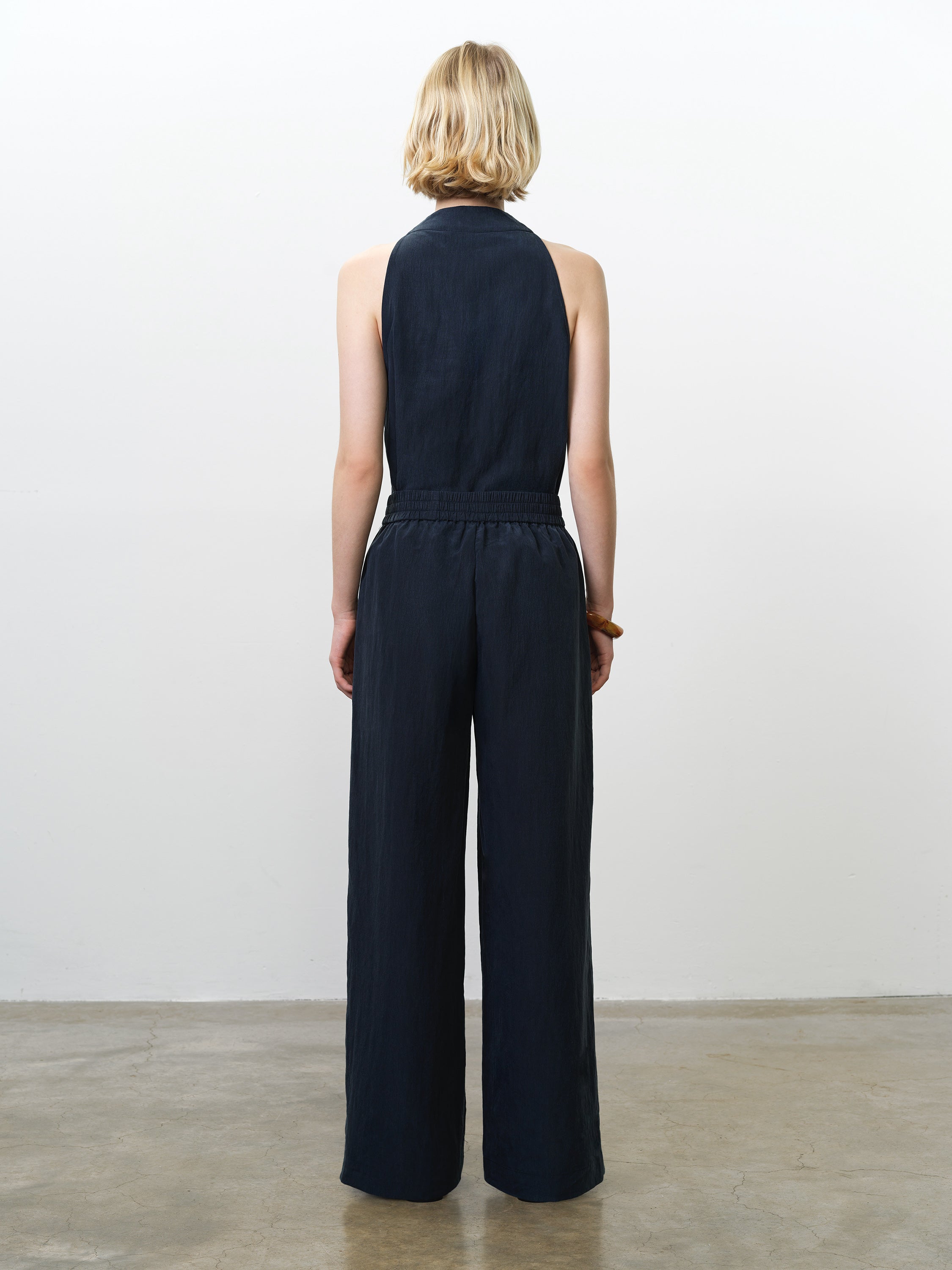 Melina Navy Wide Leg Trousers