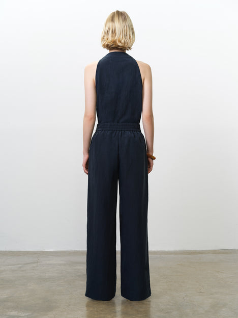 Melina Navy Wide Leg Trousers