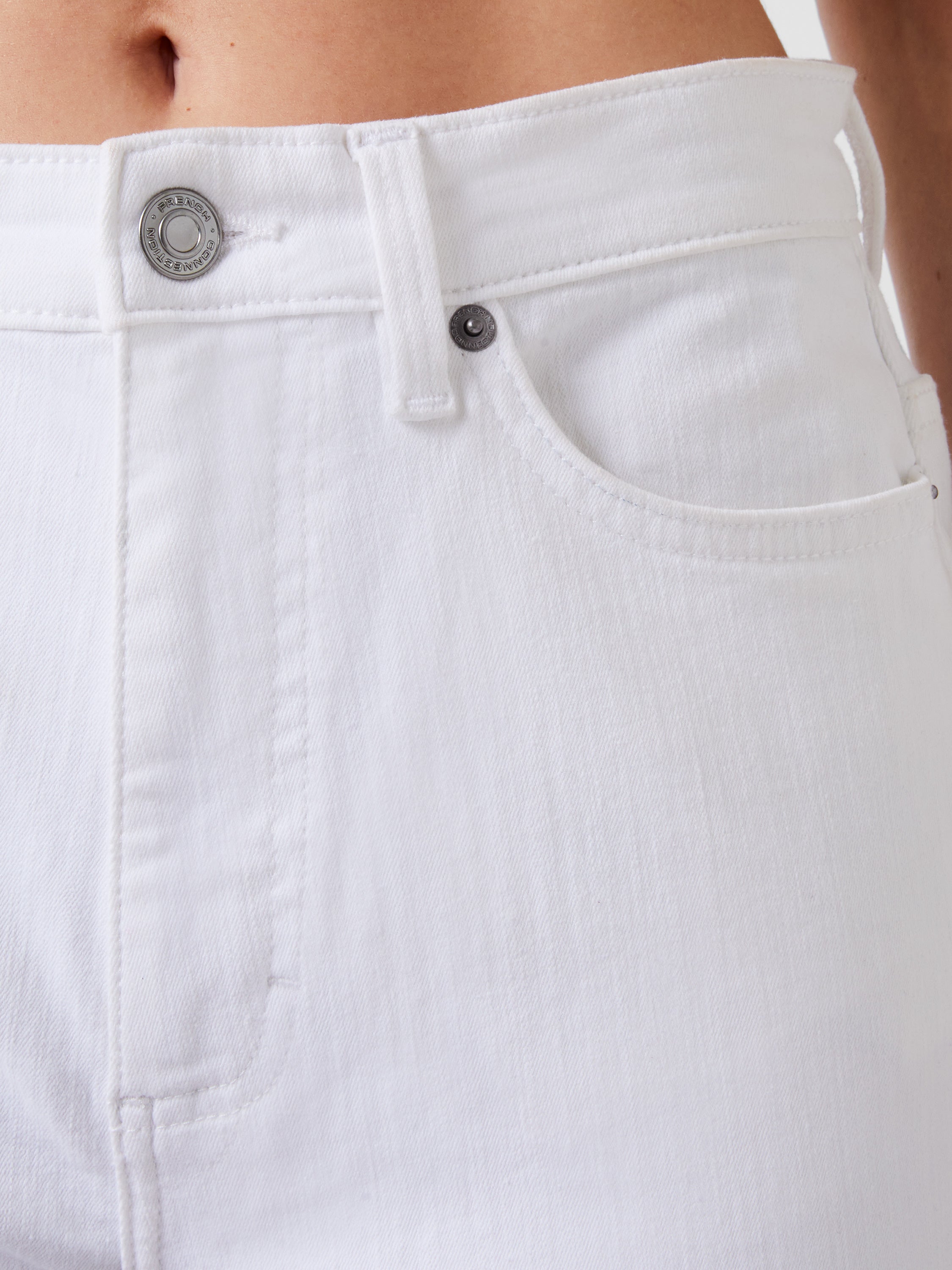 Denim Stretch White Culottes 24 Inch