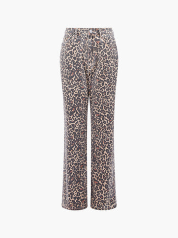 Charlie Leopard Print Straight Leg Jeans