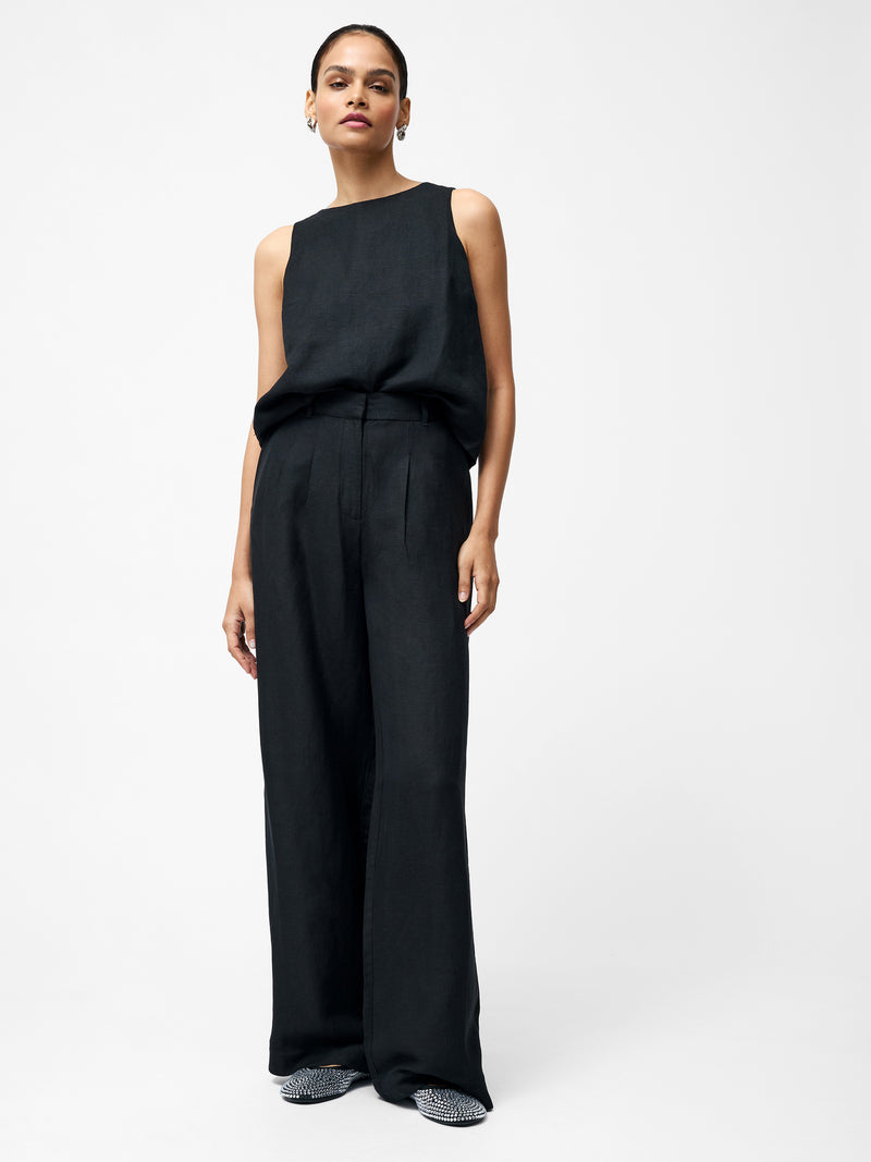 Birdie Linen Wide Leg Trousers