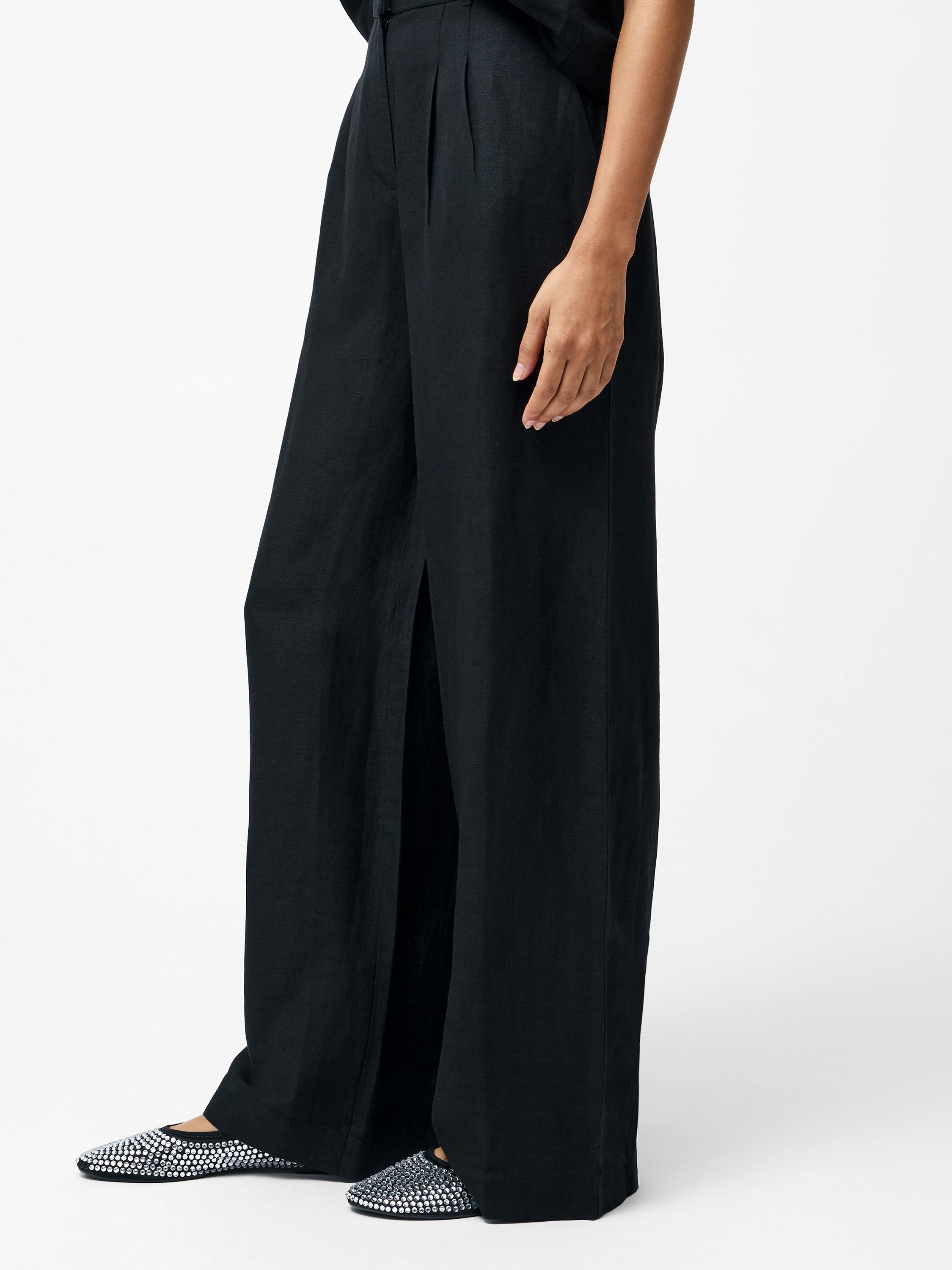 Birdie Linen Wide Leg Trousers