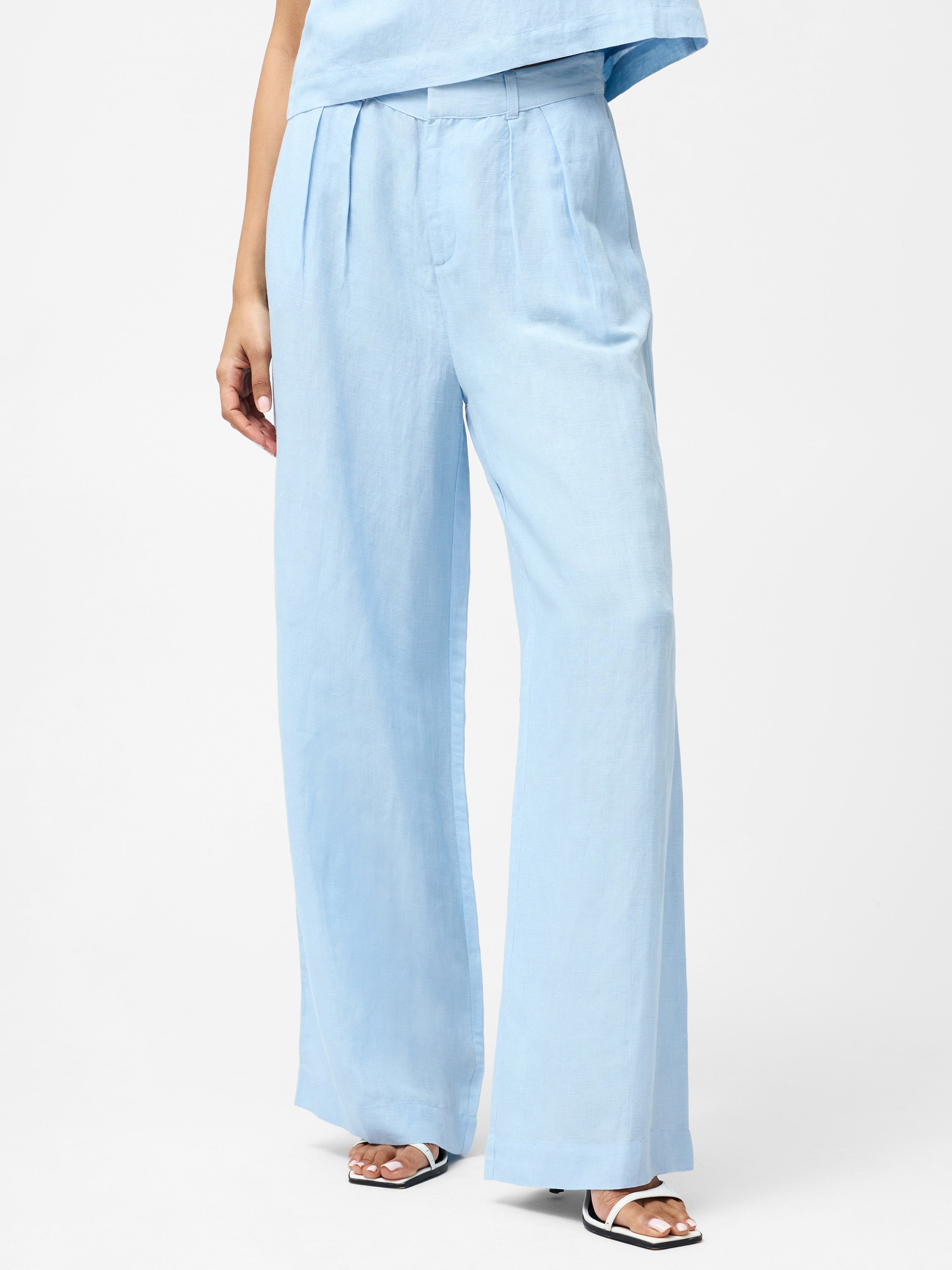 Birdie Linen Wide Leg Trousers