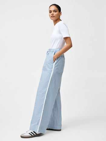 Cambria Cotton Striped Wide Leg Trousers
