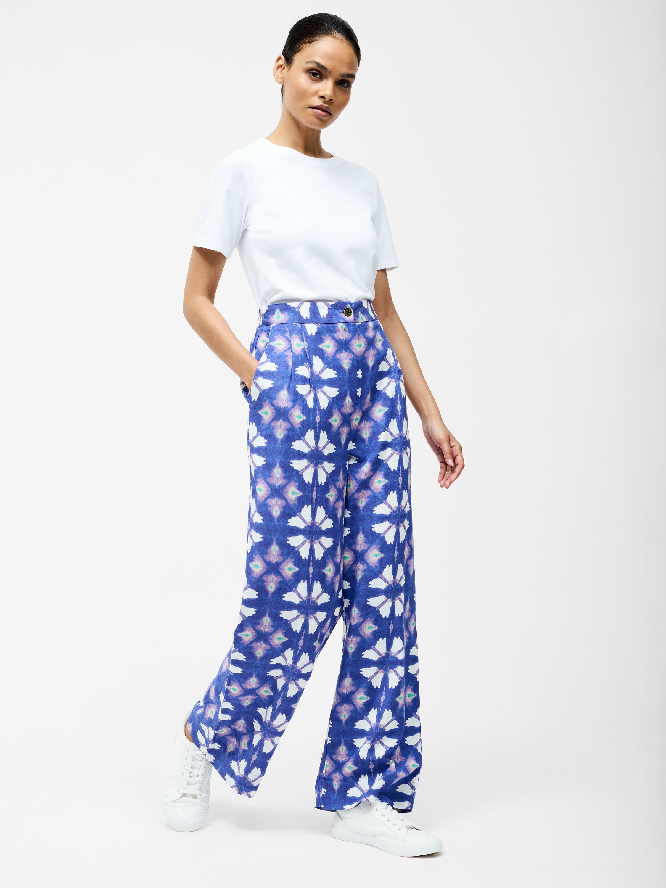 Dory Linen Blend Wide Leg Trousers