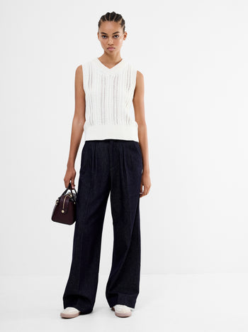 Fletcher Wide Leg Denim Trousers