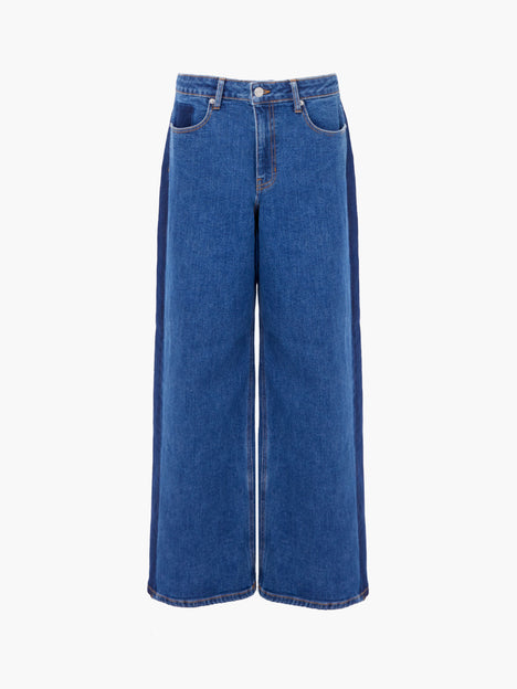 Elliot Denim Side Panel Wide Leg Jeans