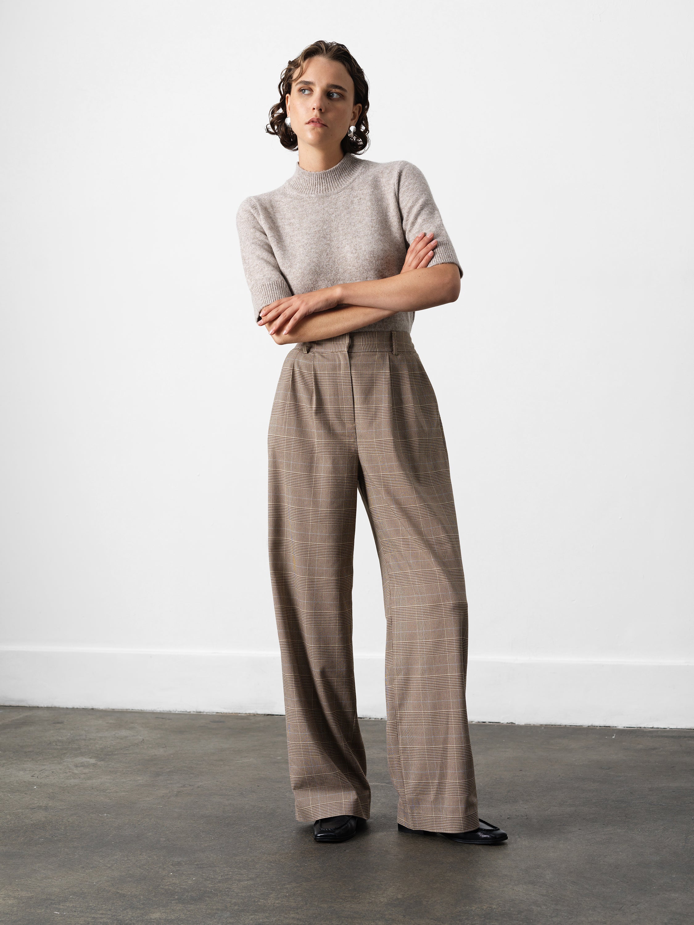 Chester Check Wide Leg Trousers