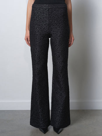 Yelena Jacquard Diamante Flared Trousers