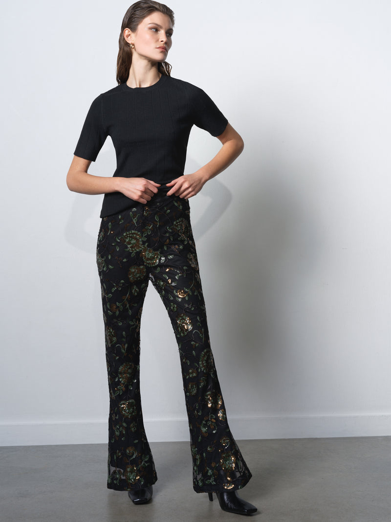 Roshene Sequin Flare Trousers